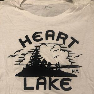 J. Crew Tops - White heart lake graphics Jcrew t-shirt J. Crew Tops - White heart lake graphics Jcrew t-shirt